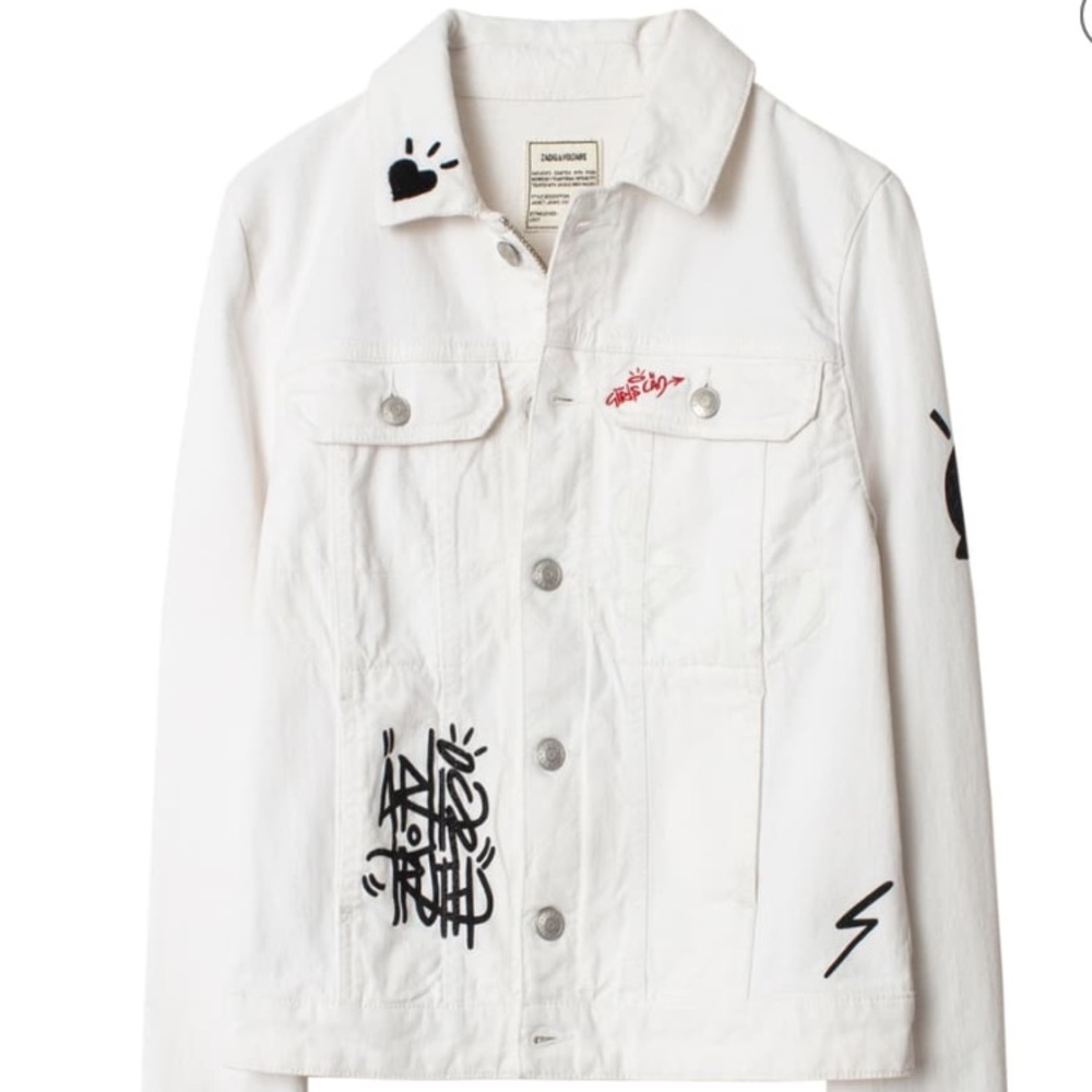 Zadig & Voltaire denim graffiti jacket